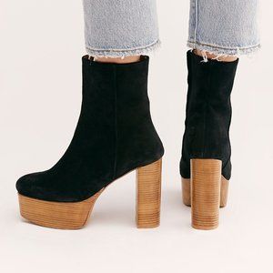 Free People Friday Night Suede Platform Boots - 38